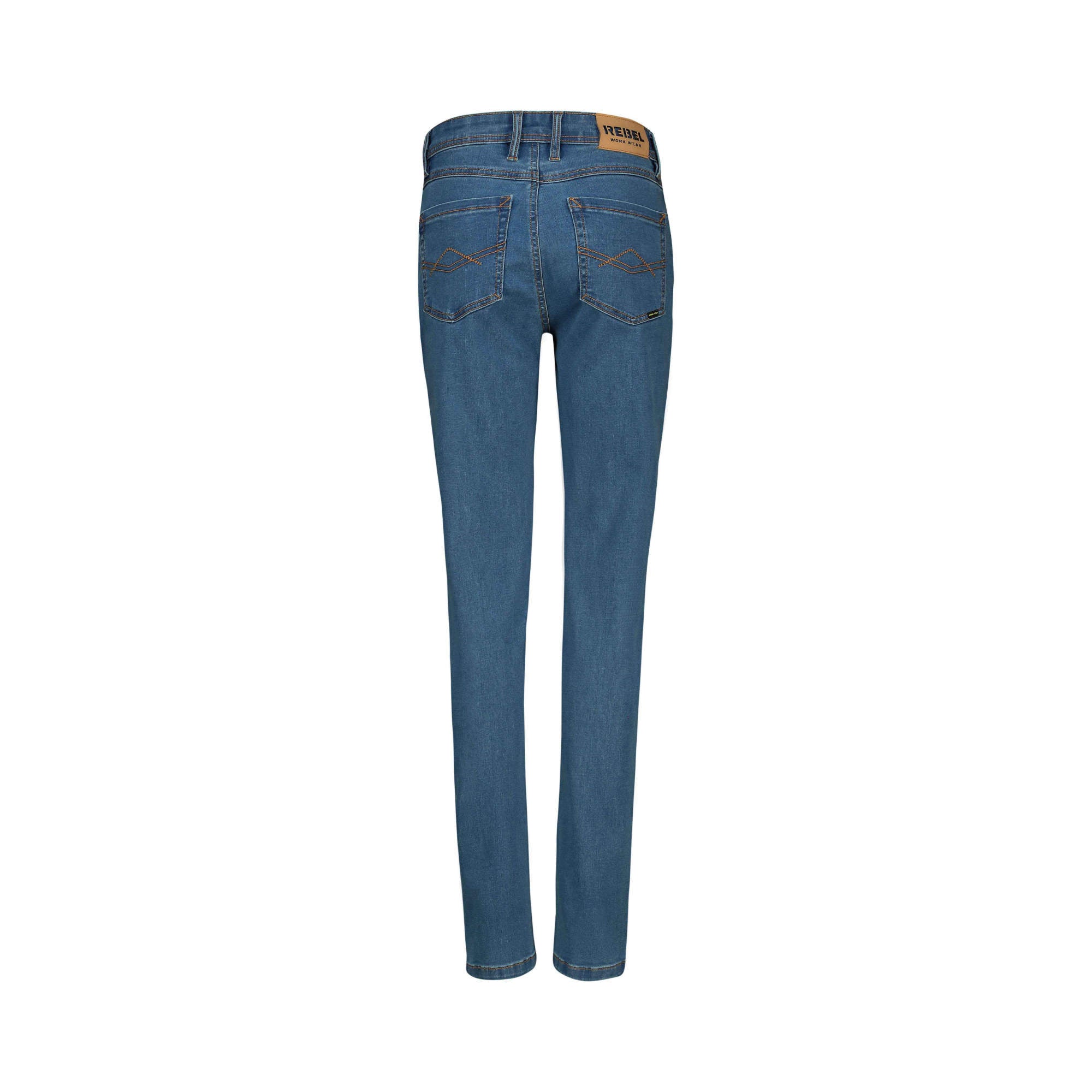 REBEL Ladies Workwear Jeans Mid Blue