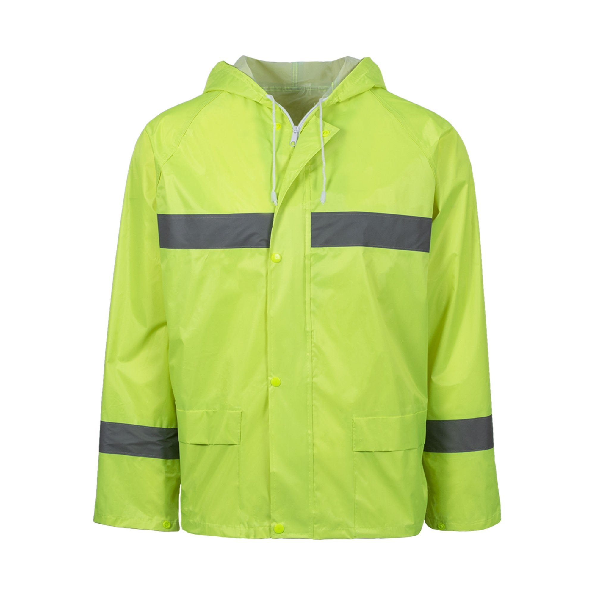 REBEL AquaSkin Rubberised Hi Viz Reflective Lime Rainsuit