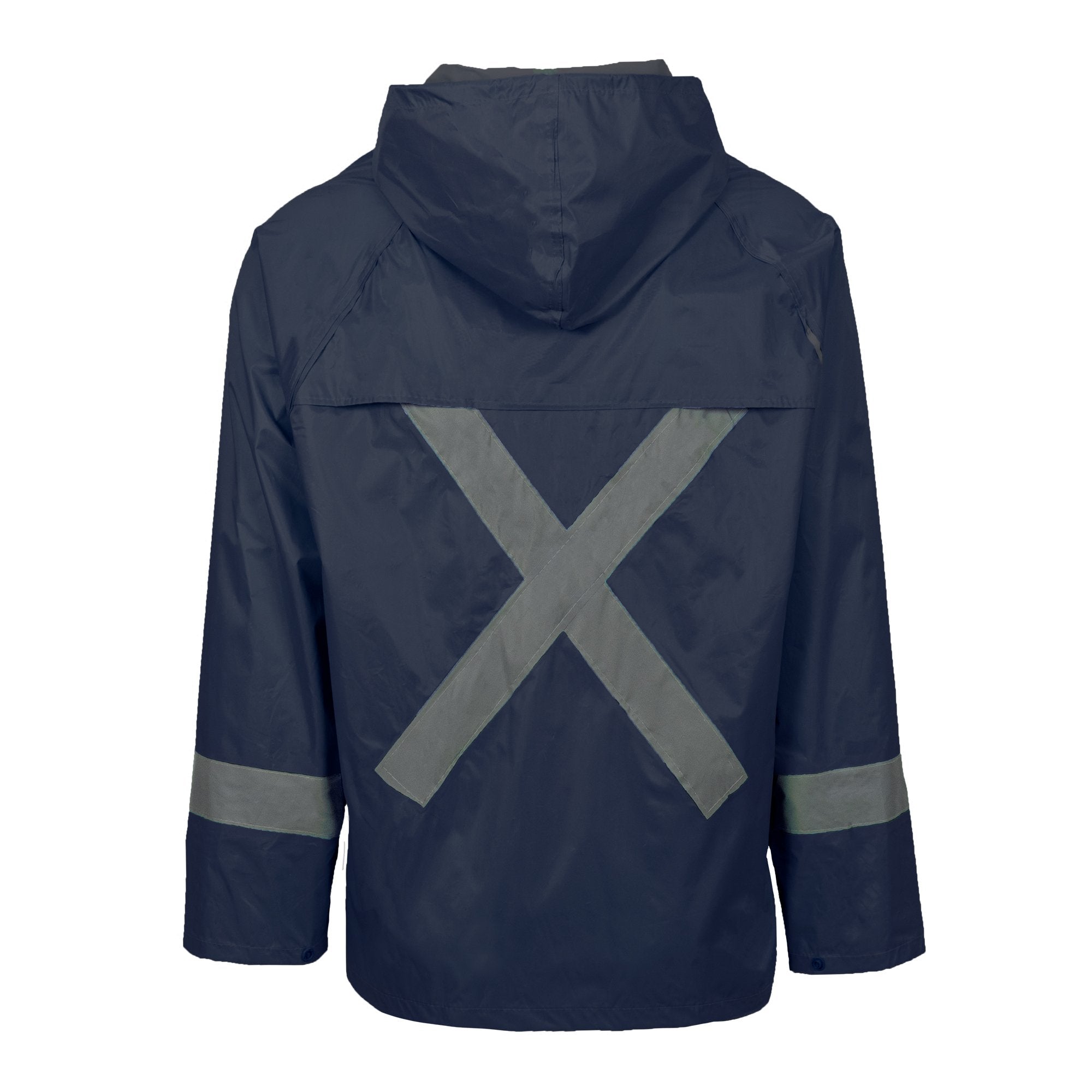 REBEL AquaSkin Rubberised Hi Viz Reflective Navy Rainsuit